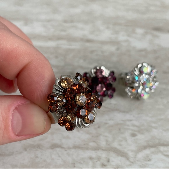 Bundle of Three Rhinestone Adjustable Rings - Picture 4 of 7